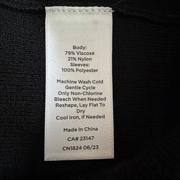 Talbots womens 2X sheer sleeves designer cocktail party Sweater Top Black NWT - Picture 11 of 13